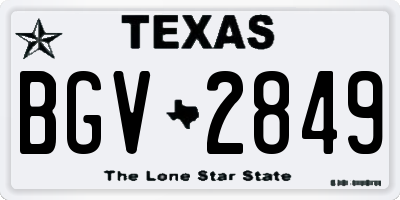 TX license plate BGV2849