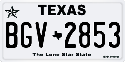 TX license plate BGV2853