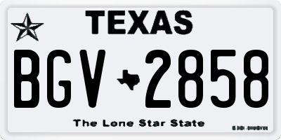 TX license plate BGV2858