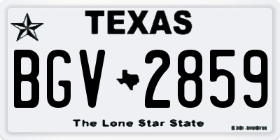 TX license plate BGV2859