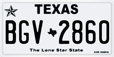 TX license plate BGV2860