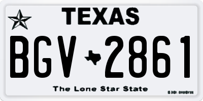 TX license plate BGV2861