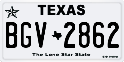 TX license plate BGV2862