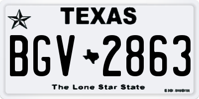 TX license plate BGV2863