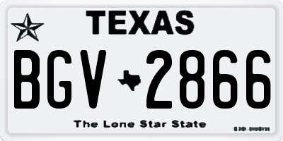TX license plate BGV2866
