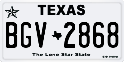TX license plate BGV2868