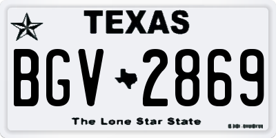 TX license plate BGV2869