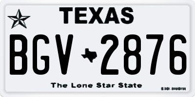 TX license plate BGV2876