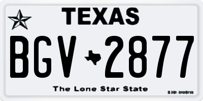 TX license plate BGV2877