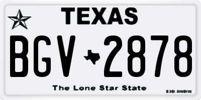 TX license plate BGV2878