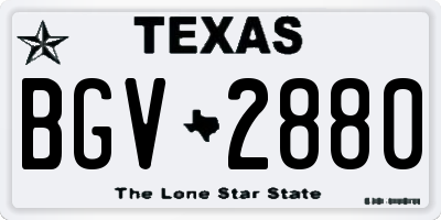 TX license plate BGV2880