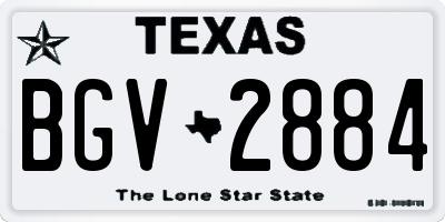 TX license plate BGV2884