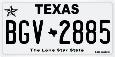 TX license plate BGV2885