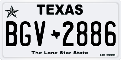TX license plate BGV2886
