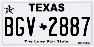TX license plate BGV2887