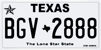 TX license plate BGV2888