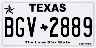 TX license plate BGV2889