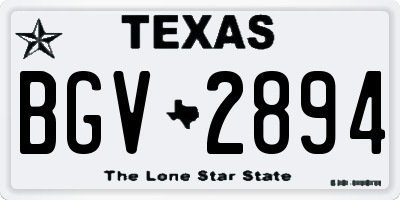 TX license plate BGV2894