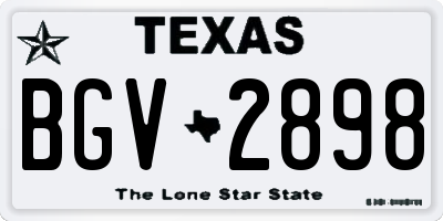 TX license plate BGV2898