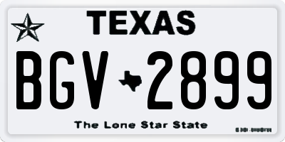 TX license plate BGV2899
