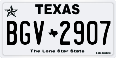 TX license plate BGV2907