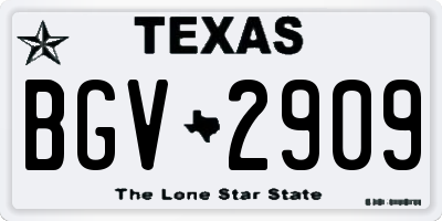 TX license plate BGV2909