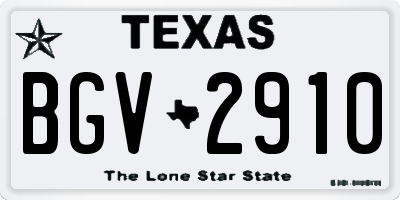 TX license plate BGV2910