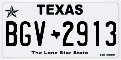 TX license plate BGV2913