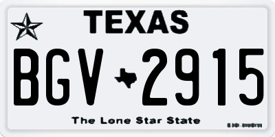TX license plate BGV2915