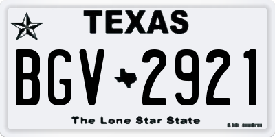 TX license plate BGV2921