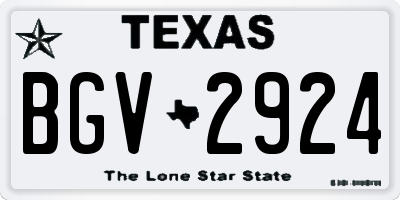 TX license plate BGV2924