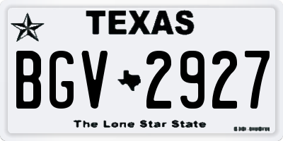 TX license plate BGV2927