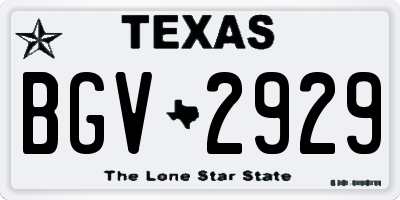 TX license plate BGV2929