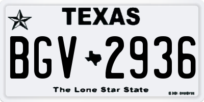 TX license plate BGV2936