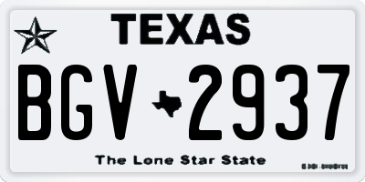 TX license plate BGV2937