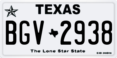 TX license plate BGV2938