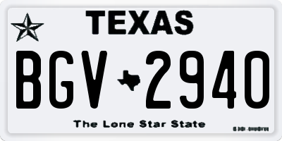 TX license plate BGV2940