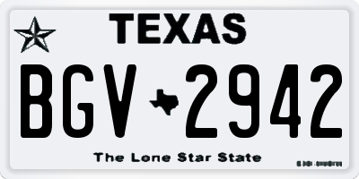 TX license plate BGV2942