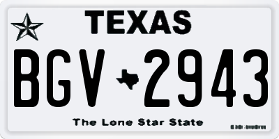 TX license plate BGV2943