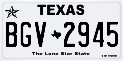 TX license plate BGV2945