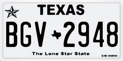 TX license plate BGV2948