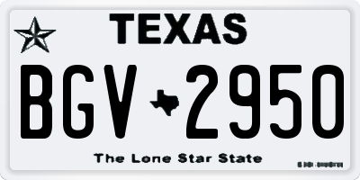 TX license plate BGV2950