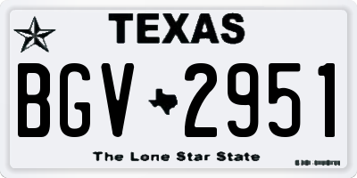 TX license plate BGV2951