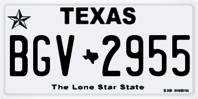 TX license plate BGV2955