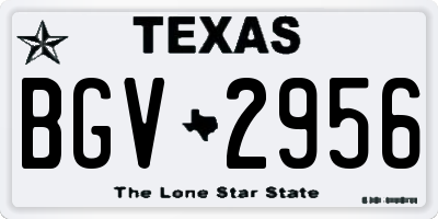 TX license plate BGV2956