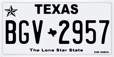TX license plate BGV2957