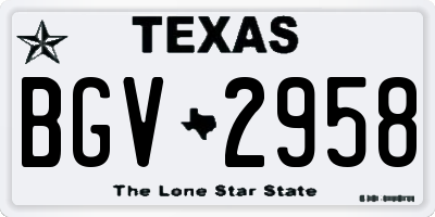 TX license plate BGV2958