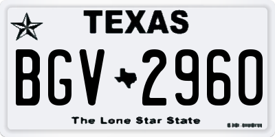 TX license plate BGV2960