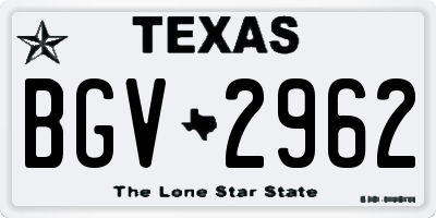 TX license plate BGV2962