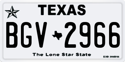 TX license plate BGV2966
